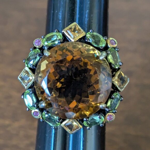 Ring Citrine Peridot Garnet Size 7.5 - STUNNING! - Picture 3 of 7